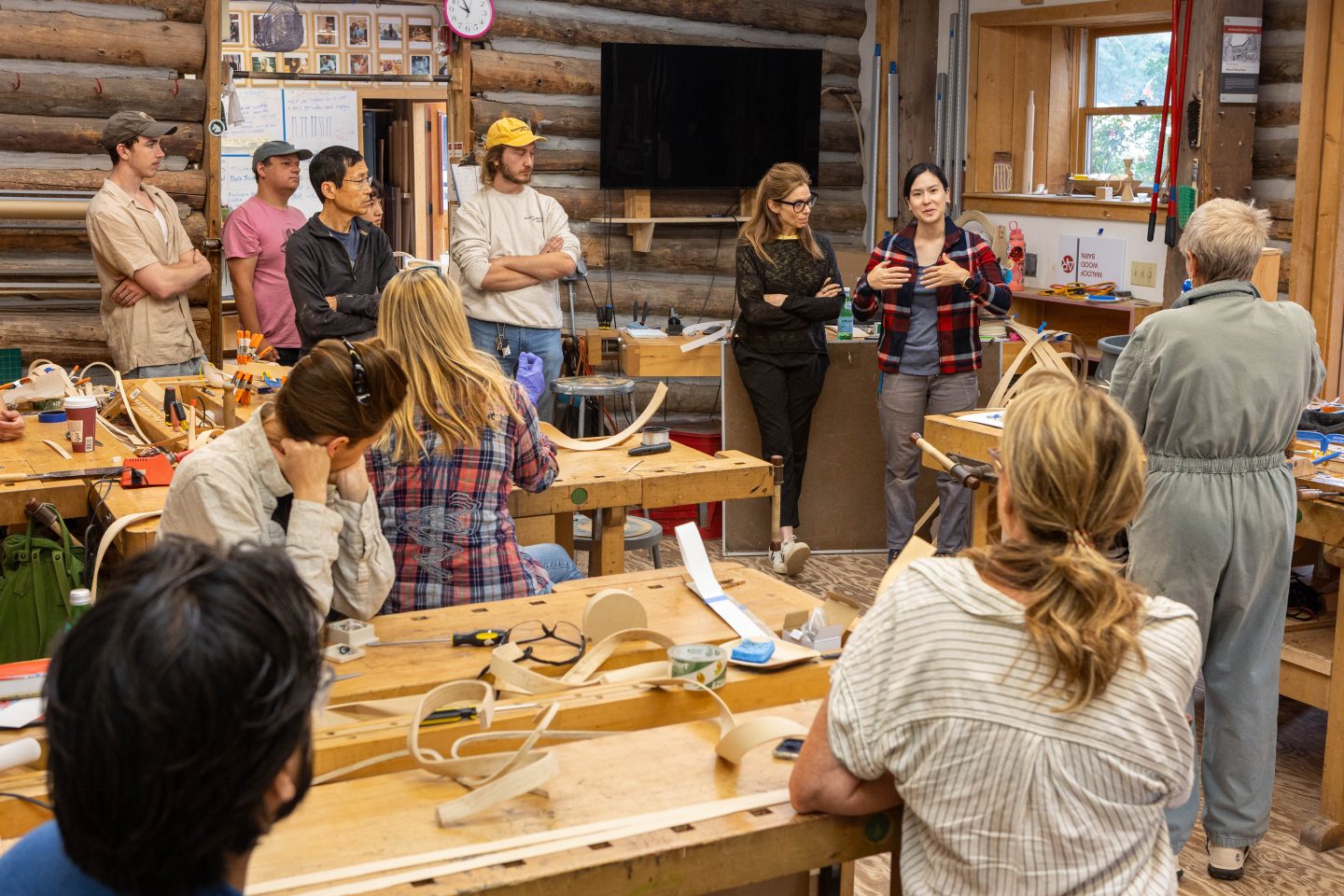 students collaborating in a furniture design and woodworking workshop at Anderson Ranch Arts Center