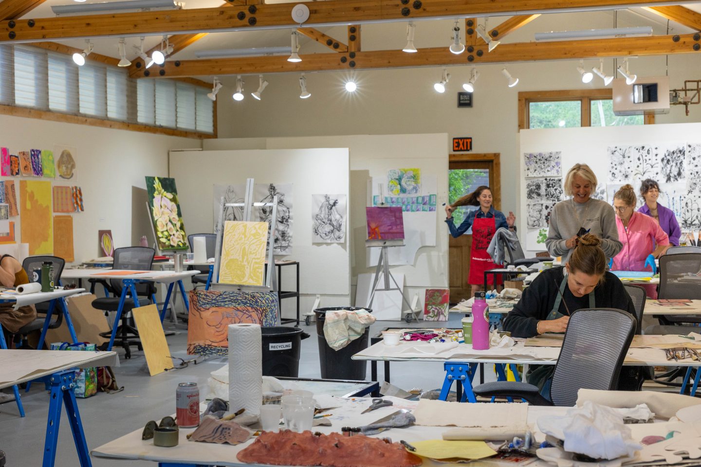 artists working in a painting and drawing studio at Anderson Ranch