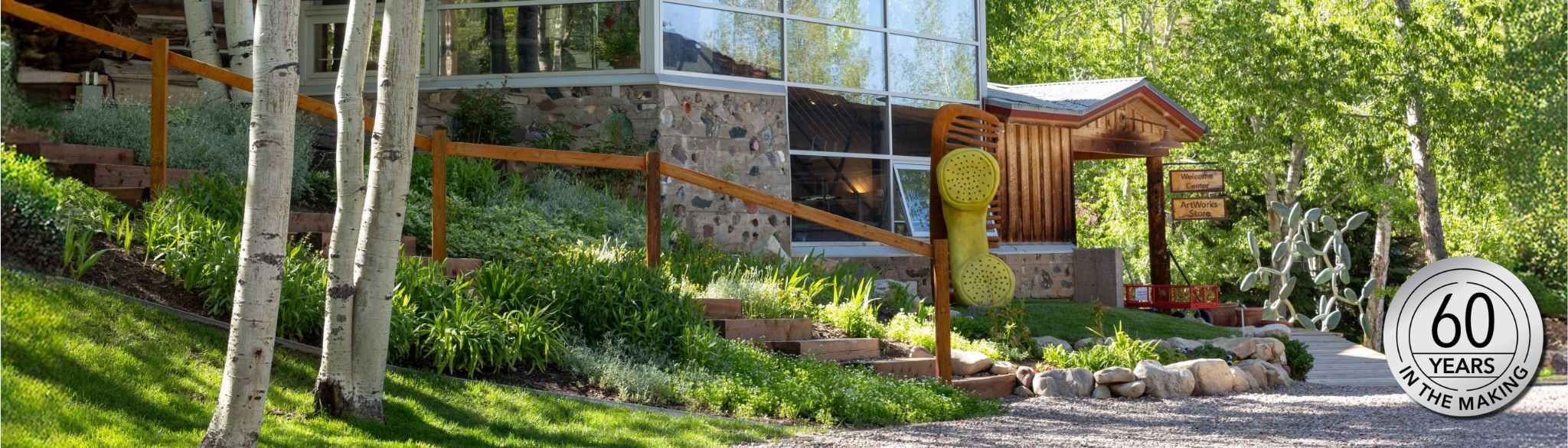 Campus header 60 year badge