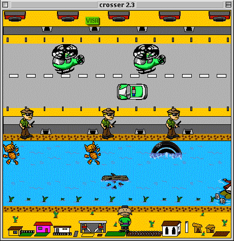 Frame grab from a digital interactive game media project showing characters and gameplay elements