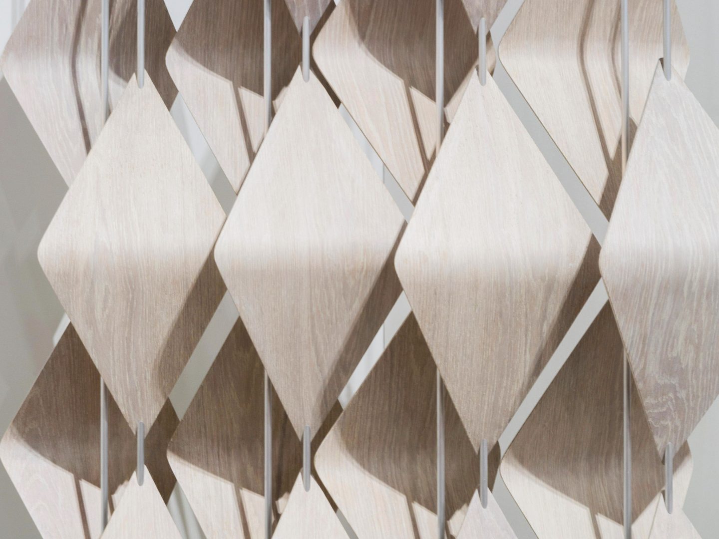 sculptural furniture prototype titled “Shades” made from cerused ash and steel by Elish Warlop at Anderson Ranch Arts Center