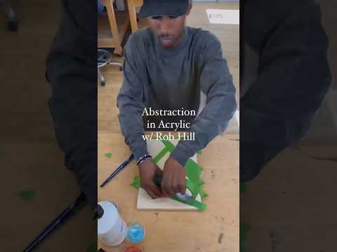 Abstract geometric painting in acrylic with Rob Hill #paintingideas