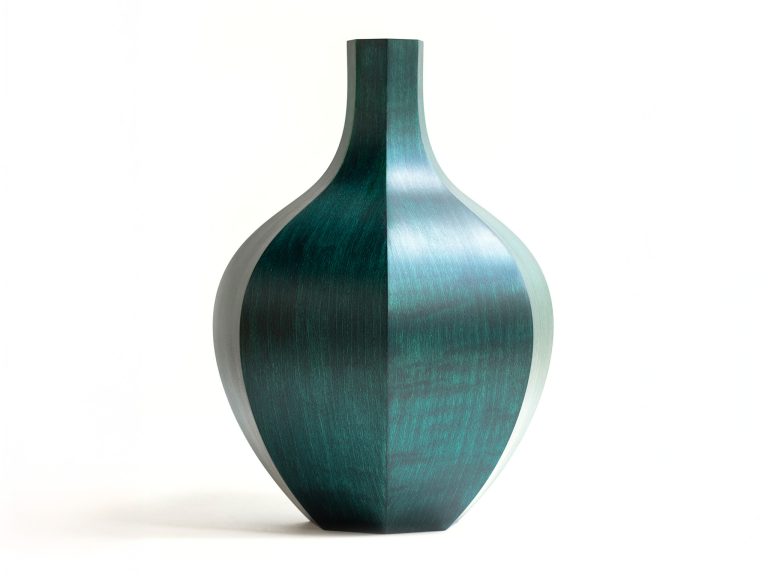 bent laminated wooden vessels displayed in a woodworking studio at Anderson Ranch Arts Center