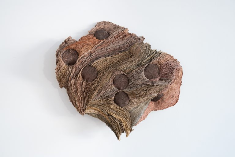 carved wood sculpture in progress on a studio work surface at Anderson Ranch Arts Center