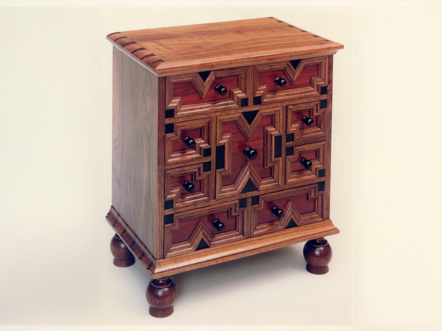 wood joinery detail on cabinet components displayed in a woodworking studio at Anderson Ranch Arts Center