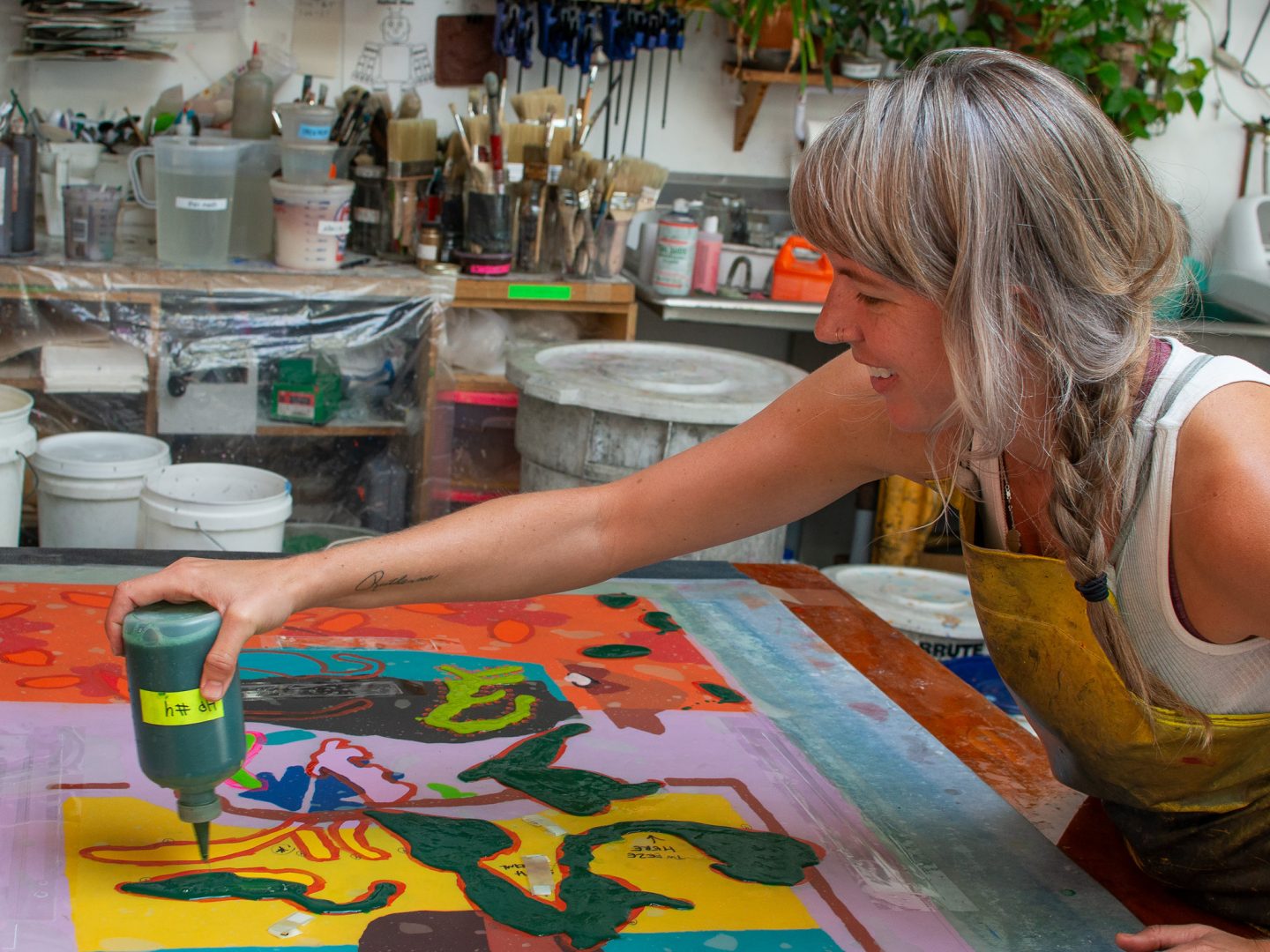Handmade paper making class exploring fiber and pulp experimentation in a papermaking studio