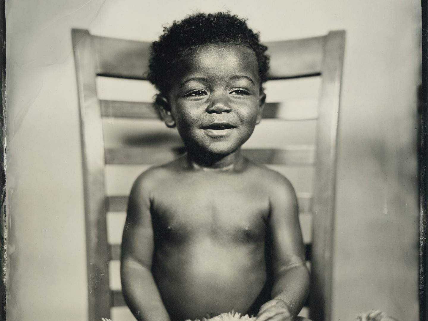 Wet plate photograph of a child featured for Rashod Taylor’s workshop at Anderson Ranch Arts Center.