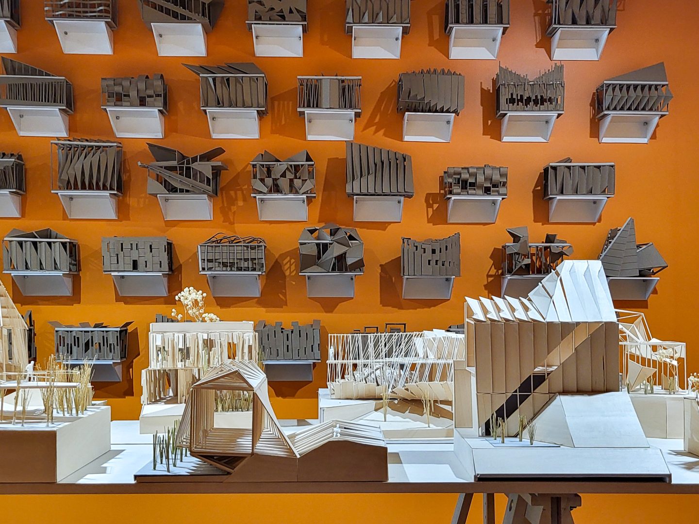 small-scale furniture or design models displayed on a table in a woodworking and design studio at Anderson Ranch Arts Center