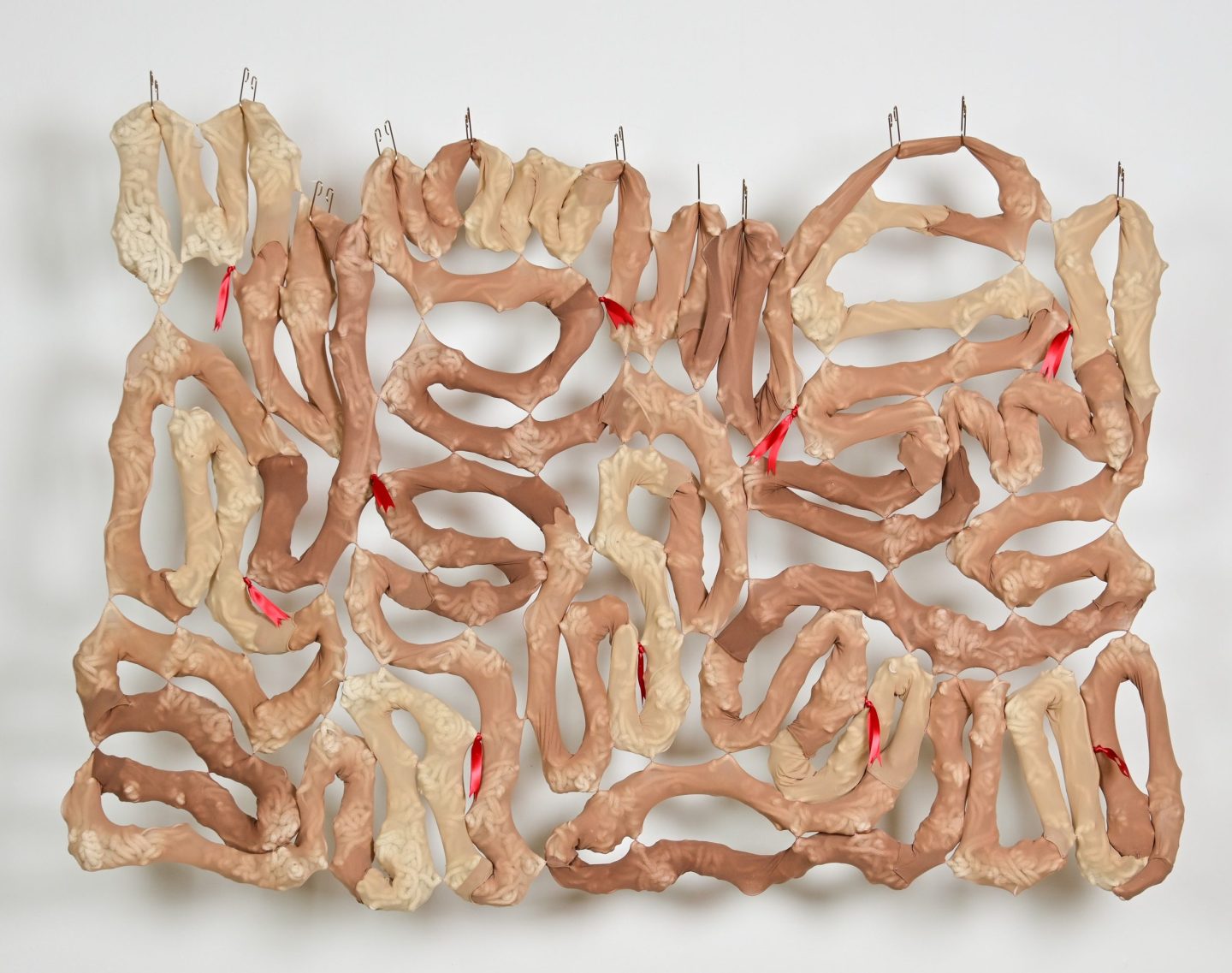 soft sculpture artwork displayed on a wall in a studio setting at Anderson Ranch Arts Center