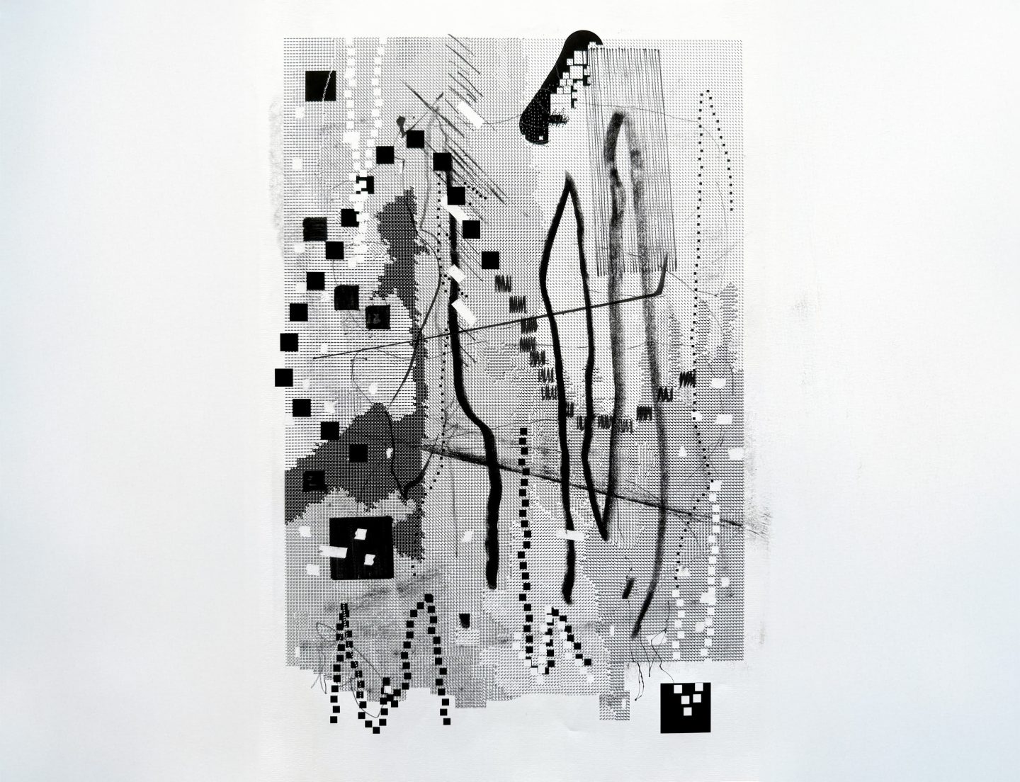 Abstract generative digital artwork created using custom computational drawing tools, featured for a digital drawing and image-making workshop.