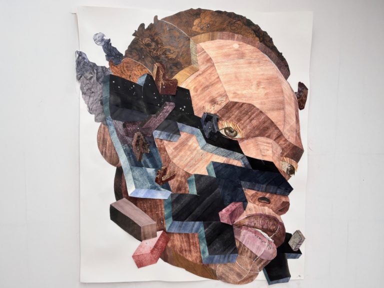 Large scale woodblock printmaking workshop featuring expressive carving and oversized hand-printed relief prints